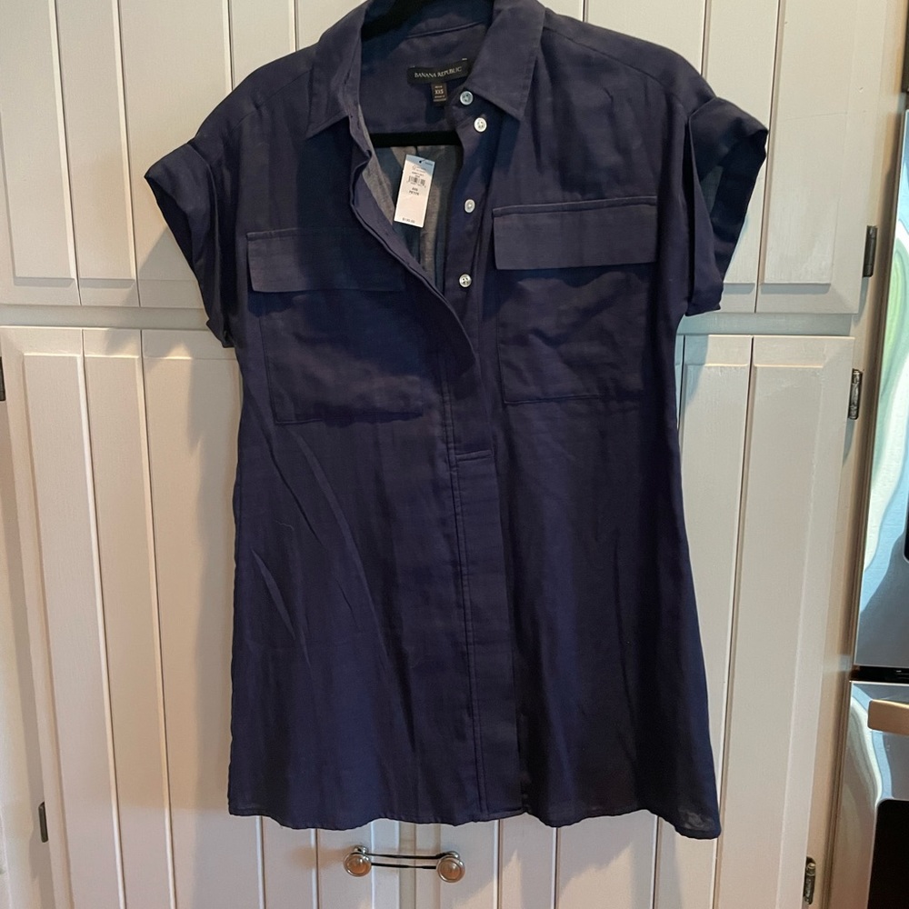 Banana republic navy shirt dress